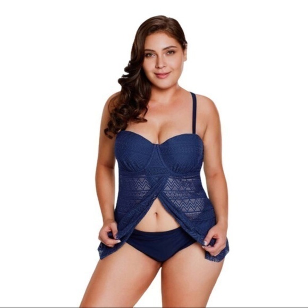 2 Piece Underwired  Tankini Swimsuit Size 3X